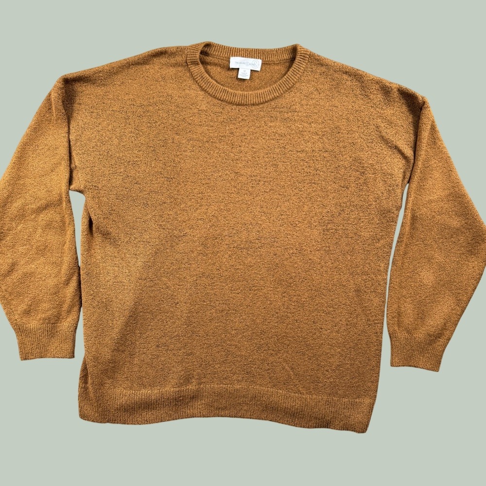 Treasure & Bond Sweater Womens M Brown Organic Cotton Merino Wool Slouchy Knit
